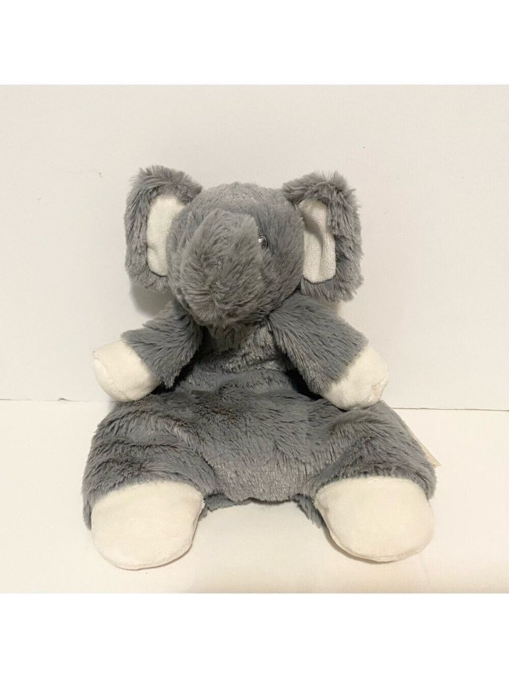 Blankets & Beyond Elephant Lovey Flat Soft Plush Stuffed Animal Toy 10” Gray